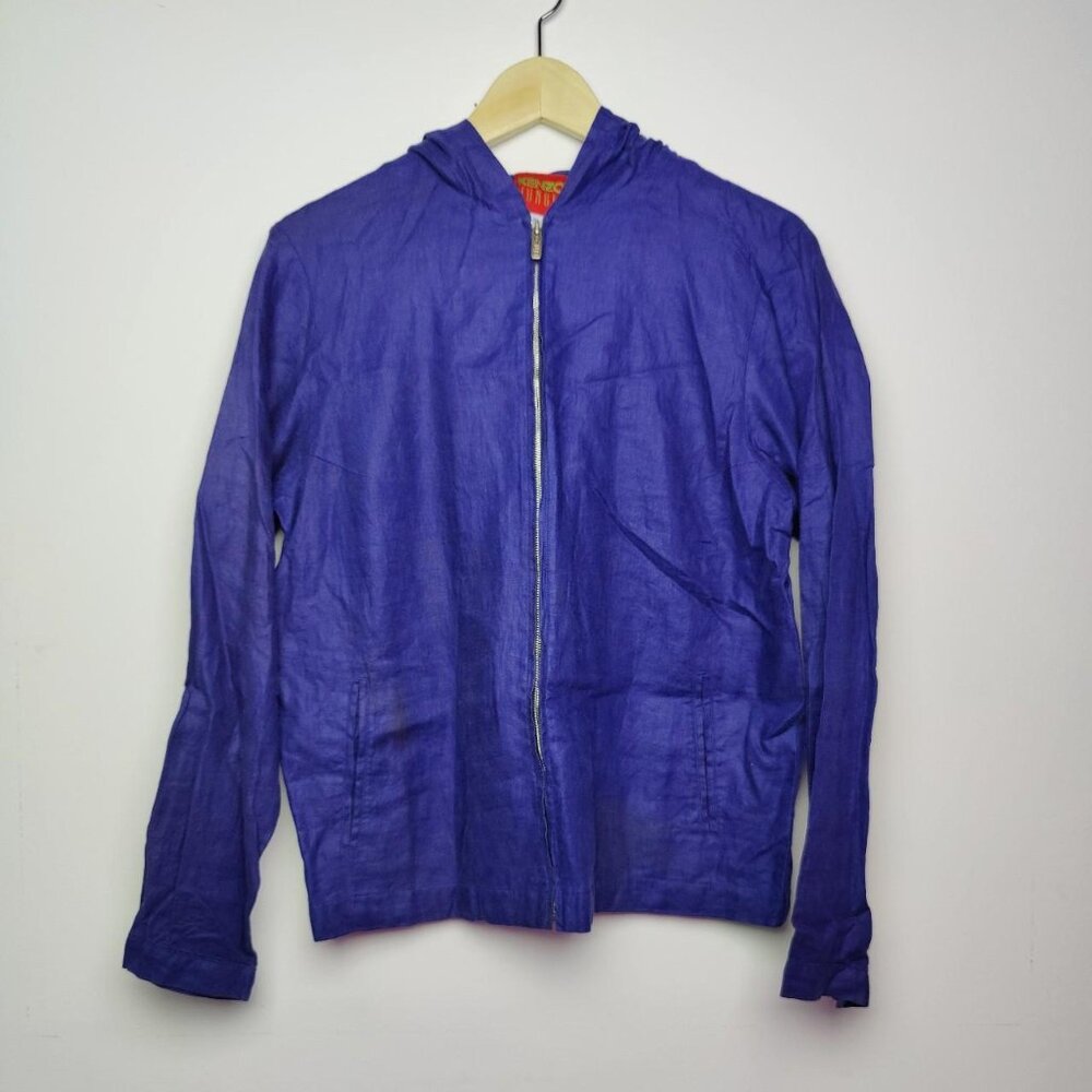 Designer 'Kenzo Jungle' navy indigo work jacket women's size 36